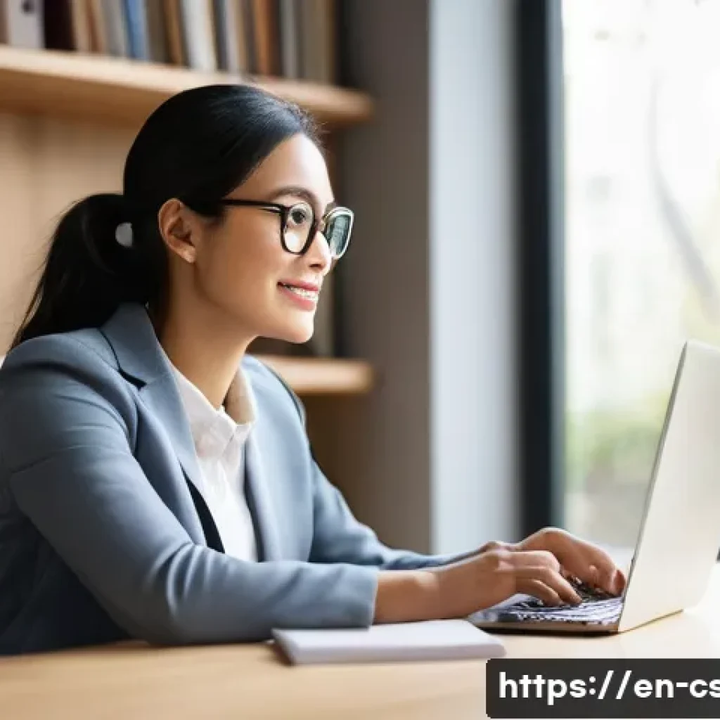 자기주도학습코치 자격증 인기 직종 분석 - **Prompt:** A diverse adult professional (mid-30s, perhaps a woman of East Asian descent) is seated ...