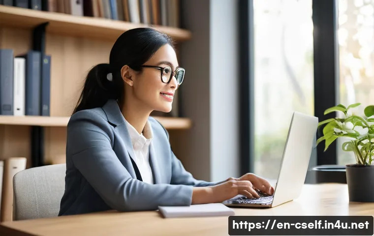 자기주도학습코치 자격증 인기 직종 분석 - **Prompt:** A diverse adult professional (mid-30s, perhaps a woman of East Asian descent) is seated ...