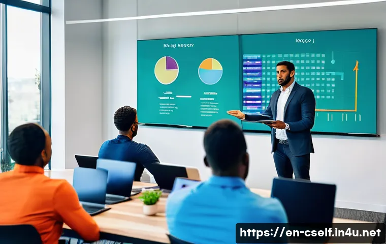 자기주도학습코치의 고객 만족도 관리 - A diverse group of adult learners in a modern coaching session room, attentively engaged with a prof...