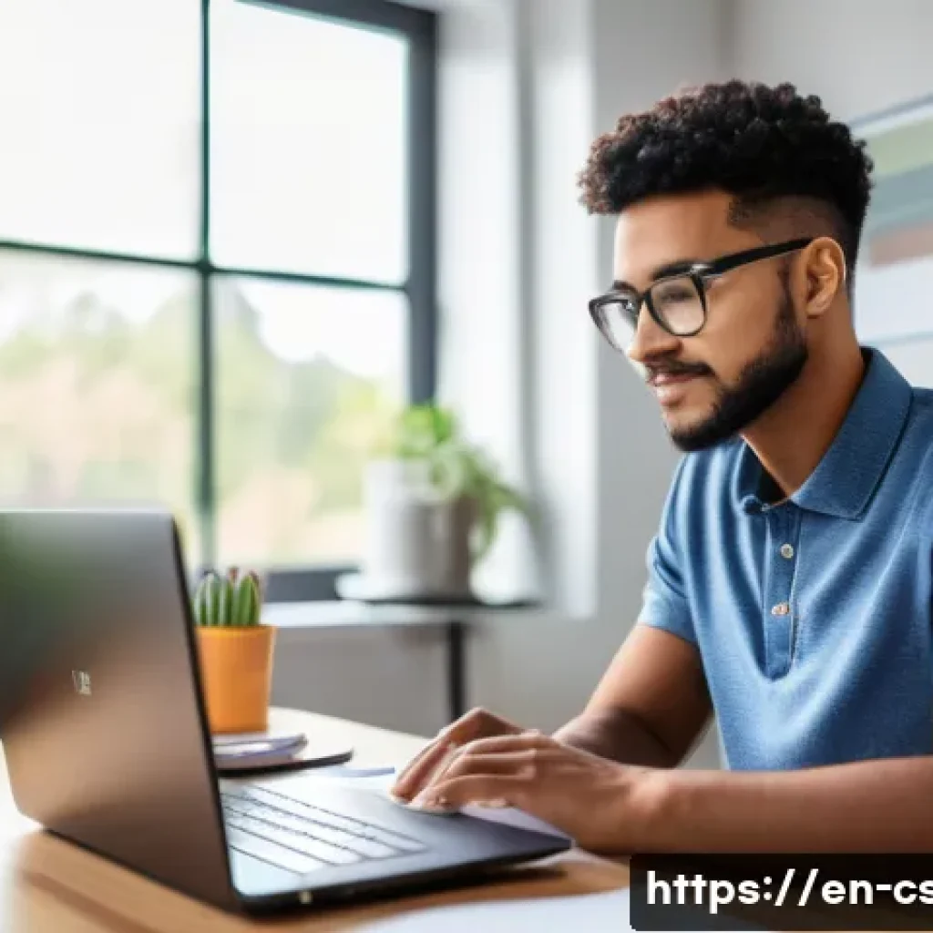 자기주도학습코치 자격증 취득 성공 후기 - A modern, cozy home office scene featuring a diverse adult learner sitting at a sleek desk with a la...