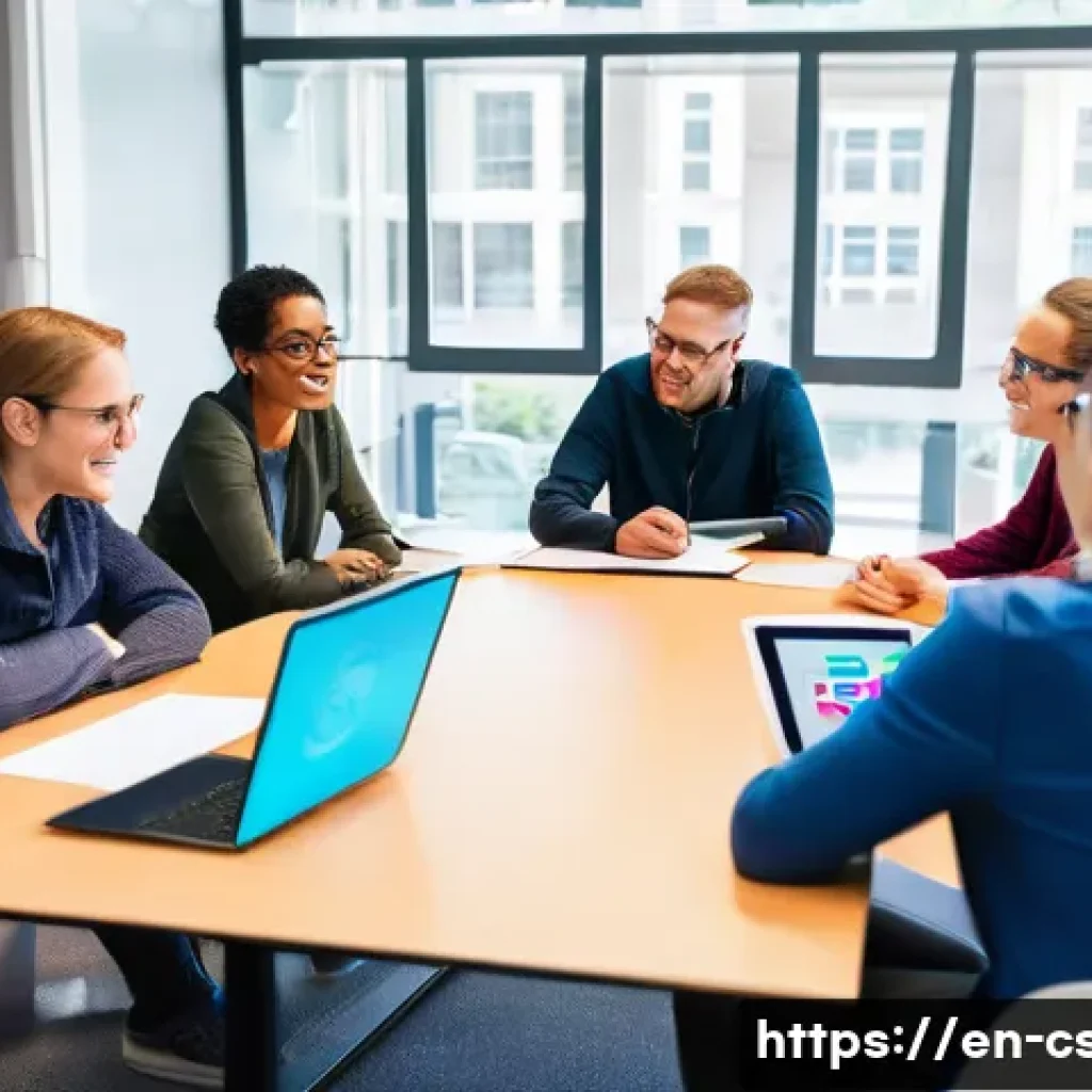 자기주도학습코치 워크숍 만족도 조사 사례 - A diverse group of adult learners engaged in a modern self-directed learning workshop, seated around...